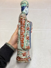 A rare Chinese wucai figure of a dignitary, late Ming/Transitional period