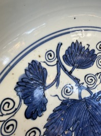 A Chinese blue and white 'Grape' dish, Jiajing