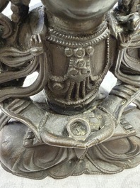 A Chinese bronze figure of Bodhisattva, Ming