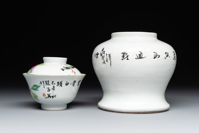 Nine Chinese famille rose wares, 19/20th C.
