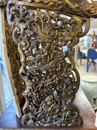 An exceptional Vietnamese gilt-lacquered wood and ivory 'Dragon and Phoenix' throne-shaped altar, 18/19th C.