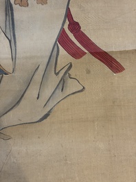 Cai Xian 蔡銑 (1897-1960): 'Playful Monkeys', ink and colour on paper, dated 1925