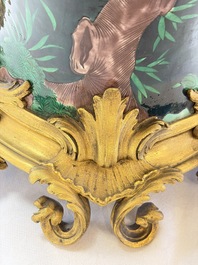 A massive pair of gilt-bronze-mounted famille noire style vases, Samson, Paris, 19th C.