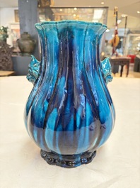 A Chinese archaistic turquoise-glazed 'Hu' vase, 18/19th C.