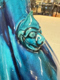A Chinese archaistic turquoise-glazed 'Hu' vase, 18/19th C.