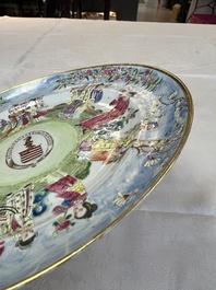 A Chinese Canton famille rose armorial plate with the arms of Caulfeild, Daoguang, ca. 1825