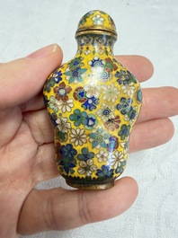 A collection of 12 Chinese cloisonn&eacute; snuff bottles with floral design, 19/20th C.