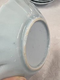 17 Chinese blue and white cups and 22 saucers, Kangxi/Yongzheng