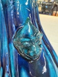 A Chinese archaistic turquoise-glazed 'Hu' vase, 18/19th C.