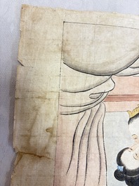 Chinese school: 11 erotic paintings, ink and colour on paper, dated 1904
