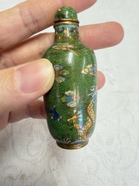A collection of 12 Chinese cloisonn&eacute; snuff bottles with floral design, 19/20th C.