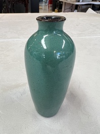 A Chinese Swatow green-glazed vase, 19th C.