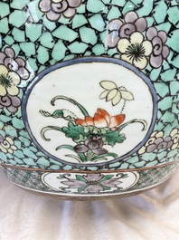 A Chinese famille verte 'Phoenix and Mountainous Landscape' jardini&egrave;re, 19th C.