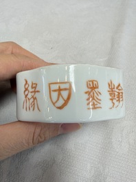 A Chinese famille rose teapot and two covered boxes, Republic