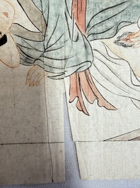 Chinese school: 11 erotic paintings, ink and colour on paper, dated 1904