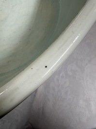 A massive Chinese blue and white 'Buddhist lotus scroll' circular basin, Kangxi