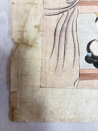 Chinese school: 11 erotic paintings, ink and colour on paper, dated 1904