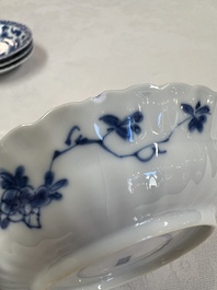 17 Chinese blue and white cups and 22 saucers, Kangxi/Yongzheng