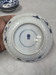17 Chinese blue and white cups and 22 saucers, Kangxi/Yongzheng