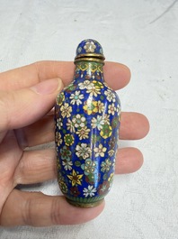 A collection of 12 Chinese cloisonn&eacute; snuff bottles with floral design, 19/20th C.
