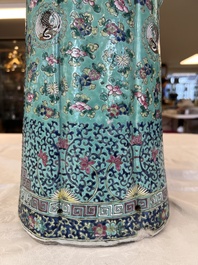 A large Chinese famille rose figure of Fu Xing, Zhu Mao Ji Zao 朱茂記造 mark, Republic