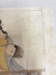 Chinese school: 11 erotic paintings, ink and colour on paper, dated 1904