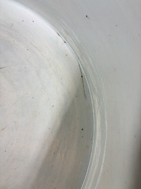 A massive Chinese blue and white 'Buddhist lotus scroll' circular basin, Kangxi