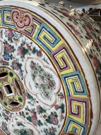 A Chinese famille rose 'Phoenix and Magpies' garden seat, 19th C.