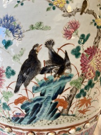 A Chinese famille rose 'Phoenix and Magpies' garden seat, 19th C.