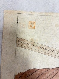 Chinese school: 11 erotic paintings, ink and colour on paper, dated 1904