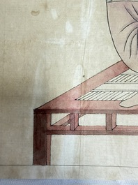Chinese school: 11 erotic paintings, ink and colour on paper, dated 1904