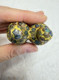 A collection of 12 Chinese cloisonn&eacute; snuff bottles with floral design, 19/20th C.