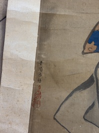Cai Xian 蔡銑 (1897-1960): 'Playful Monkeys', ink and colour on paper, dated 1925