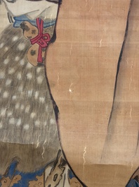 Cai Xian 蔡銑 (1897-1960): 'Playful Monkeys', ink and colour on paper, dated 1925