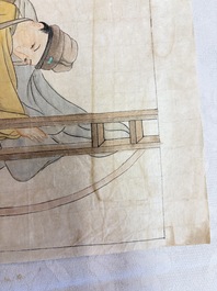 Chinese school: 11 erotic paintings, ink and colour on paper, dated 1904