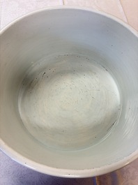 A massive Chinese blue and white 'Buddhist lotus scroll' circular basin, Kangxi