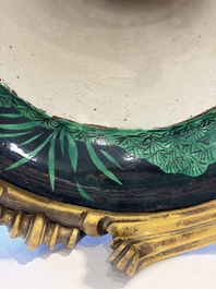 A massive pair of gilt-bronze-mounted famille noire style vases, Samson, Paris, 19th C.