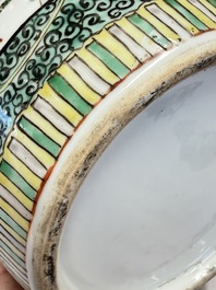 A Chinese famille verte jar and cover with narrative design, 19th C.