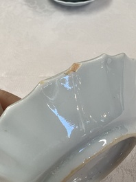 17 Chinese blue and white cups and 22 saucers, Kangxi/Yongzheng