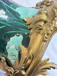 A massive pair of gilt-bronze-mounted famille noire style vases, Samson, Paris, 19th C.