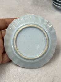 17 Chinese blue and white cups and 22 saucers, Kangxi/Yongzheng