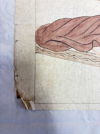 Chinese school: 11 erotic paintings, ink and colour on paper, dated 1904