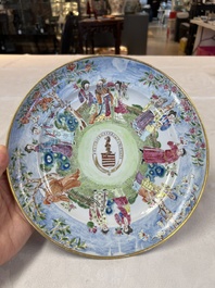 A Chinese Canton famille rose armorial plate with the arms of Caulfeild, Daoguang, ca. 1825