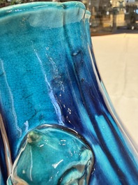 A Chinese archaistic turquoise-glazed 'Hu' vase, 18/19th C.