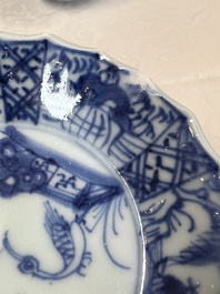 17 Chinese blue and white cups and 22 saucers, Kangxi/Yongzheng