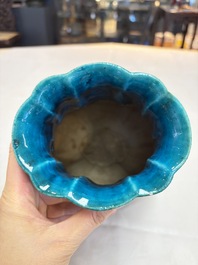 A Chinese archaistic turquoise-glazed 'Hu' vase, 18/19th C.