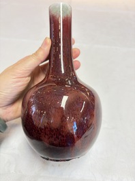 Two Chinese flamb&eacute;-glazed bottle vases, 19th C.
