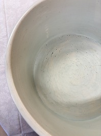 A massive Chinese blue and white 'Buddhist lotus scroll' circular basin, Kangxi