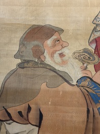 Cai Xian 蔡銑 (1897-1960): 'Playful Monkeys', ink and colour on paper, dated 1925