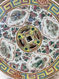A Chinese famille rose 'Phoenix and Magpies' garden seat, 19th C.
